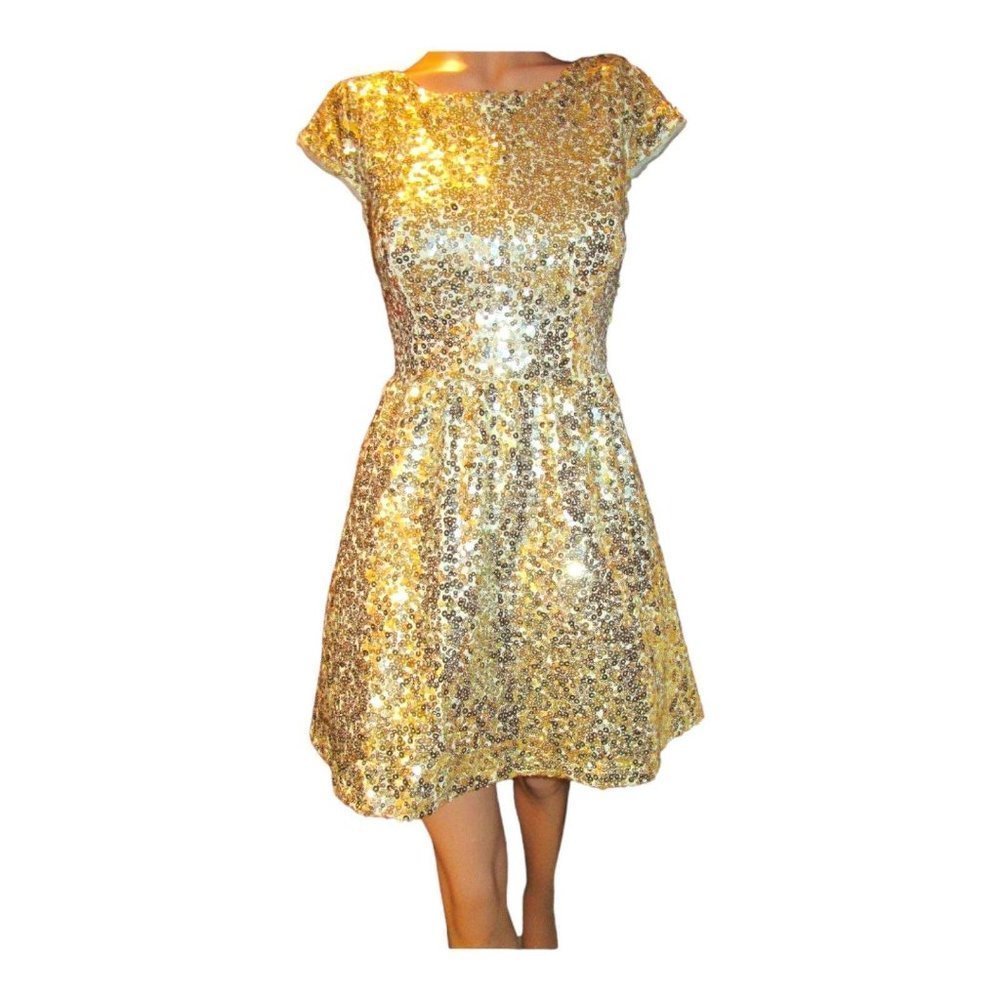 Vintage gold B.Darling mini dress homecoming prom 2023